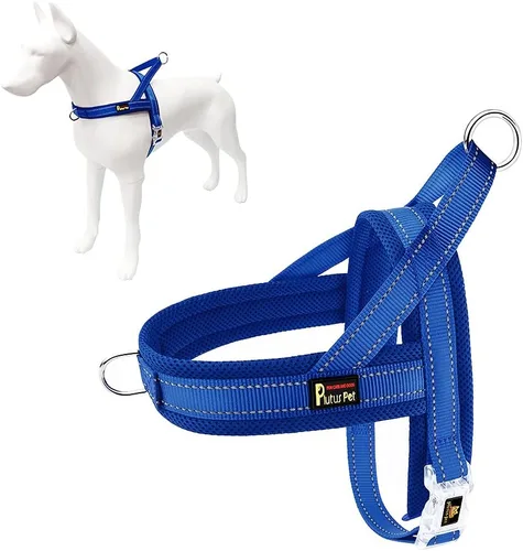 Miniatura 6 de Arnés para perro sin tirón de Plutus Pet con malla transpirable acolchada, ajustable, reflectante, a prueba de fugas, arnés para perros