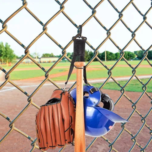 Miniatura 4 de Deekin 10 piezas de percha de equipo de béisbol y sóftbol 3 en 1, organizador de bates con clip para guante y gancho para casco, para bolsa