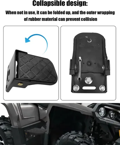 Miniatura 3 de Reposapiés para ATV para asiento trasero de 4 ruedas, clavijas universales compatibles con Polaris Sportsman, Honda, Rancher, Foreman, reposapiés