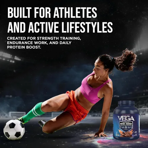 Miniatura 9 de Vega Sport Proteína Vegana en Polvo + Recuperación - 30g de Proteína a Base de Plantas por Porción, Mocha, 45 Porciones, 5g de BCAA, Probióticos