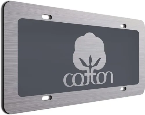 Miniatura 14 de Placa de matrícula decorativa de algodón blanco - 6"x12" de aluminio cepillado, etiqueta novedosa para exhibición en parachoques delantero