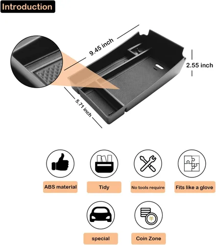 Miniatura 3 de TACORBO - Organizador de consola central compatible con accesorios Honda HRV 2023 2024 2025 2026, caja de almacenamiento secundaria
