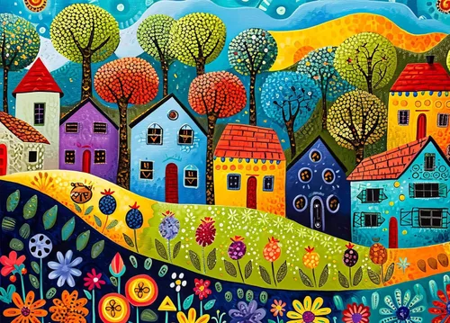 Rompecabezas de HUADADA para adultos de 1000 piezas, pintura de casas con póster, encaje perfecto de letras en la parte posterior sin polvo,