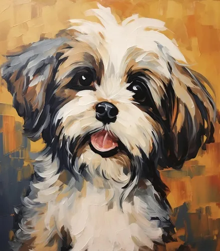 Pintura por números para principiantes y niños de 8 a 12 años, lindo animal Shih Tzu mascota perro, kits de pintura acrílica de bricolaje,