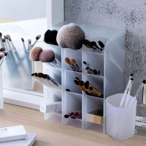 Miniatura 6 de Soporte para bolígrafos, organizador de escritorio con 3 estantes, 2 soportes para lápices, suministros de escritorio, accesorios de escritorio