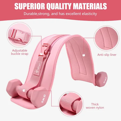 Miniatura 6 de Exercise Hip Thrust Belt - Dumbbell Hip Thrust Belt, Thicken & Widen, Comfortable for Dumbbells, Kettlebells or Plates, Slip Padding, Gym or Home
