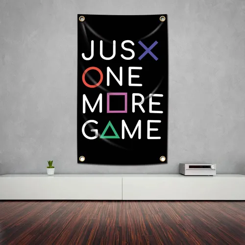 Miniatura 3 de Tapiz JUST ONE MORE GAME Banner Bandera Gaming Tapiz de Pared Videojuegos Decoración del Hogar 3x5 ft Arte Colgante Dormitorio Póster Decoración