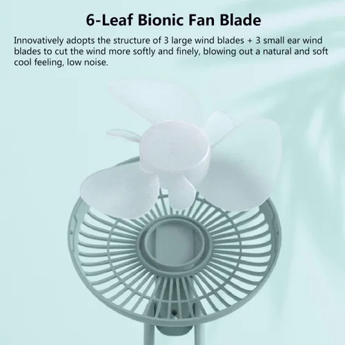 Miniatura 4 de Ventilador de escritorio plegable, ventilador de techo recargable USB con base de anillo, mini ventilador portátil silencioso de mesa