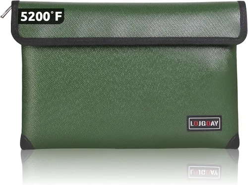 Miniatura 2 de Bolsa de documentos ignífuga, con aislamiento térmico de 5200 °F, bolsa impermeable ignífuga con cremallera, 8 capas de materiales funcionales