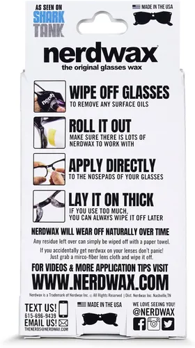 Miniatura 2 de Nerdwax Cera para gafas, paquete económico de 4 unidades, lentes para evitar deslizamientos, retenedor antideslizante para gafas, como se ve