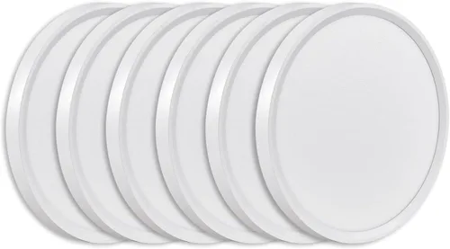 Miniatura 11 de 4PK - Lámpara LED de techo empotrada de 9 pulgadas, 18 W, 1860 lm, 3000 K/4000 K/6000 K CCT seleccionable, panel plano redondo de bajo perfil