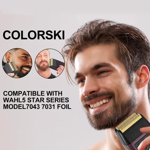 Miniatura 7 de 2 piezas de repuesto profesional de 5 estrellas serie Finale Shaver Shaper Super Close Gold Foil y barra de corte, compatible con Wahl Shaver Foil