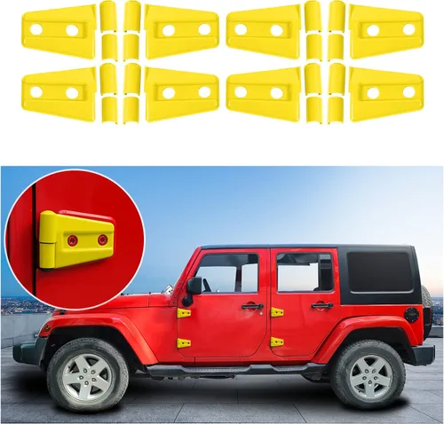 Miniatura 16 de CheroCar Cubiertas de bisagra de puerta para Jeep JK, protector para Jeep Wranlger Unlimited Rubicon Sahara accesorios deportivos 2007-2018 JK JKU 8