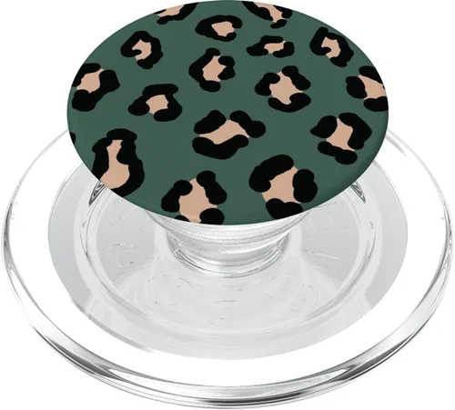 Miniatura 8 de PopSockets intercambiables con diseño de leopardo y estampado de guepardo verde