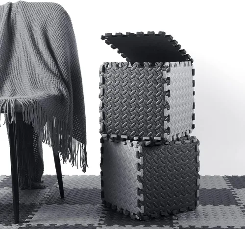 Miniatura 5 de Shihanee Azulejos de Piso de Espuma para Bebés, Tapetes de Piso de Espuma, Tapetes de Juego a Granel con Bordes Entrelazados para Sala