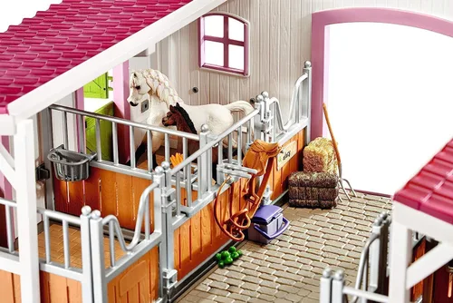 Miniatura 7 de Schleich Horse Club - Juego de juguetes de caballo de centro de equitación de 97 piezas con jinete, 2 caballos, granja y accesorios de figuras