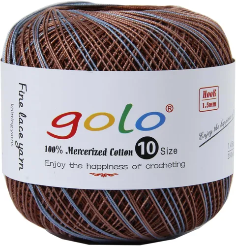 Miniatura 126 de Golo - Bolas de hilo para crochet de algodón tamaño 10, color algodón para crochet D-Fresa D078-fresa