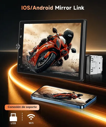 Miniatura 6 de MAHVEC Estéreo de automóvil de 10.4 pulgadas con CarPlay Android Auto, radio de pantalla táctil de rotación HD con Bluetooth, USB, Mirror Link, SWC