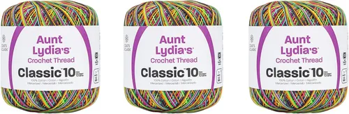 Miniatura 4 de Aunt Lydia Classic Crochet - Paquete de 3 unidades de 350y/1,049.9 ft - Blanco Antiguo