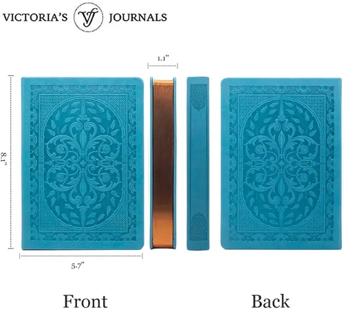Miniatura 2 de Victoria's Journals Cuaderno con forro de cuero sintético y tapa dura, diario de viaje con diseño vintage de aspecto antiguo, tamaño A5, 5.7 x 8.1