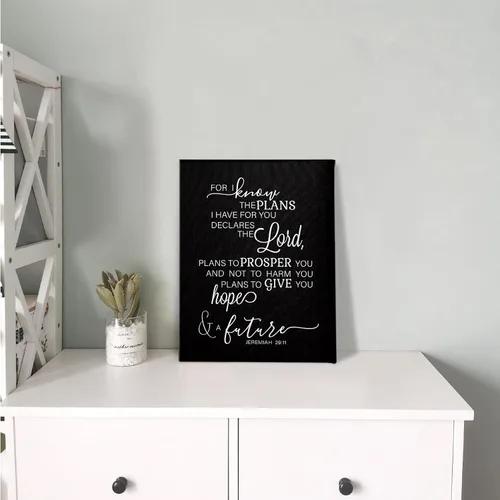 Miniatura 4 de PHAMTE Jeremías 29 11 - Arte de pared de Jeremías cristiano 29:11 For I Know The Plans I Have For You, arte de pared, versículo bíblico con texto