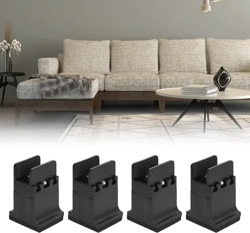 Miniatura 6 de 4 elevadores de cama, elevador de goma para muebles, bloques de cama elevados, elevadores de sofá, mesa de escritorio, almohadillas de elevación