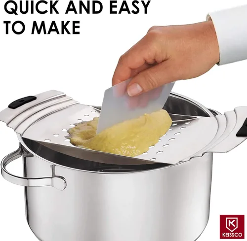 Miniatura 4 de Máquina Premium de Acero Inoxidable para Hacer Spaetzle, Plana para Spaetzle con Raspador de Pastelería, Tradicional Alemana para Hacer Fideos