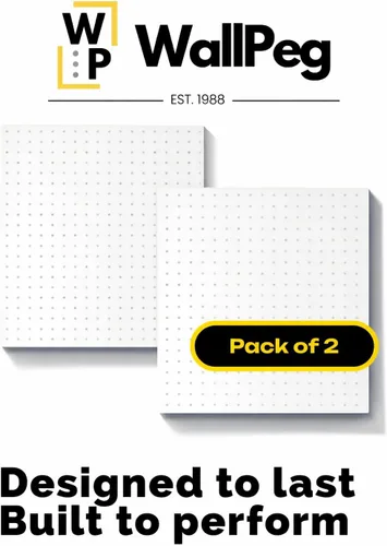 Miniatura 2 de WallPeg Kit de tablero de clavijas de plástico de 24 x 24 pulgadas (2, blanco)