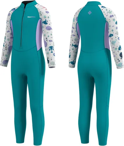 Miniatura 8 de Seaskin - Traje de neopreno para niños, 2mm con cremallera frontal, traje de baño completo para buceo, trajes térmicos para niños y niñas