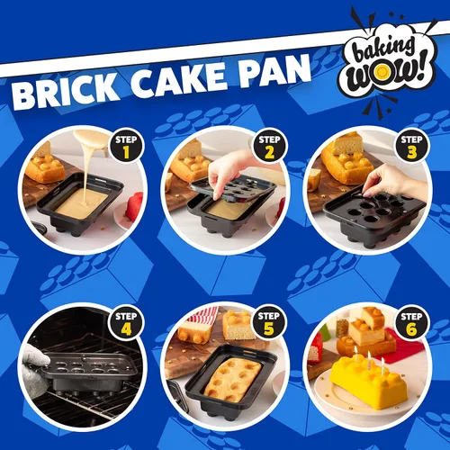 Miniatura 3 de Molde de ladrillo para tartas de construcción, paquete de 4 unidades, para decorar pasteles en forma 3D de 9 pulgadas, fiestas de cumpleaños