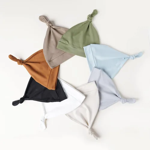 Miniatura 5 de Konssy Paquete de 8 gorros para bebé recién nacido, gorros suaves para bebés y niñas de 0 a 6 meses