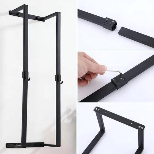 Miniatura 5 de MANYHORSES Toallero montado en la pared, toalleros para baño, almacenamiento de toallas de baño, organizador de toallas de baño de metal para pared