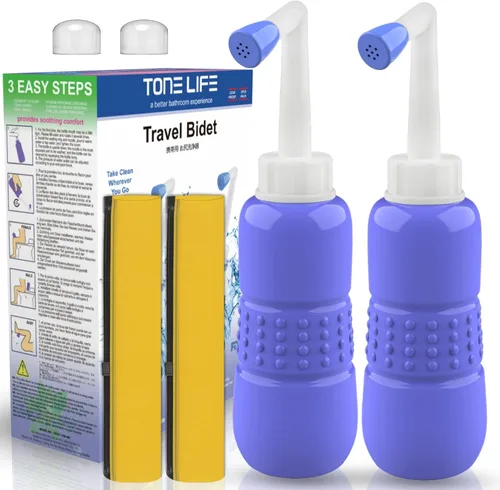 Miniatura 10 de 2 botellas bidé portátil - Botella de lavado mamá exprimible 500ml 17oz - Botella de bidé de viaje para ducha y inodoro portátil para mujeres