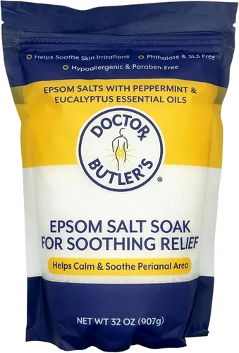 Doctor Butler's Epsom Salt Soak – Sales de baño para alivio de hemorroides para hombres y mujeres, calma y proporciona alivio natural asociado con