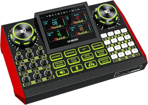 Miniatura 14 de Paquete de equipo de podcast - Estudio de producción todo en uno con mezclador de audio y micrófono de 3.5mm para transmisión en vivo, grabación