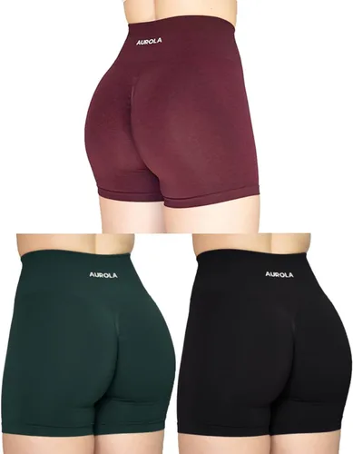 AUROLA Intensify - Pantalones cortos de entrenamiento para mujer, sin costuras, para gimnasio, yoga, correr, deporte, ejercicio activo, fitness
