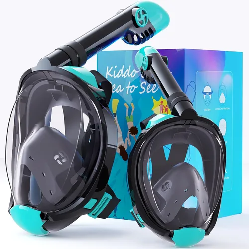 Miniatura 16 de Greatever G2 Adults Kids Full Face Snorkel Mask 2 Pcs,Snorkeling Gear with Latest Dry Top System,Foldable 180 Degree Panoramic View,Safe