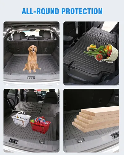 Miniatura 4 de Forros de Carga Alfombrilla del Maletero Trasero para Ford Mustang Mach-E Accesorios 2021 2022 2023 2024 2025 con Gancho y Velcro Todo Clima