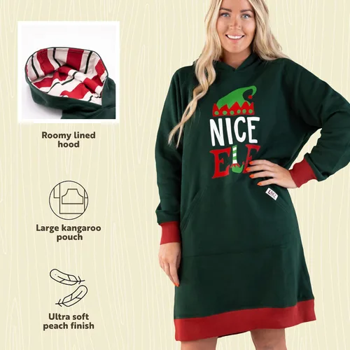 Miniatura 78 de Lazy One Sudadera con capucha de gran tamaño, ropa de dormir cómoda, vestido de suéter para mujer