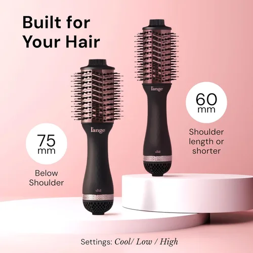 Miniatura 6 de L'ANGE HAIR Le Volume 2 en 1 cepillo secador de pelo de titanio Cepillo de aire caliente para secado y peinado del cabello Barril ovalado iónico