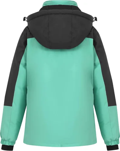 Miniatura 3 de Spmor Chaqueta de esquí impermeable con capucha para mujer, abrigo de snowboard cálido para invierno
