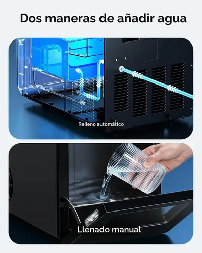 Miniatura 6 de EUHOMY Encimera para hacer bolas de hielo de 2 pulgadas, 4 piezas listas en 40 minutos, 144 unidades/día, máquina de hielo de esfera autolimpiante