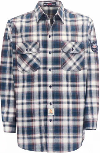 BOCOMAL Camisas FR 6.25oz Camisas de soldadura ligeras resistentes al fuego Camiseta retardante de fuego para hombres Rojo/Blanco