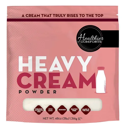 Healthier Comforts Polvo de Crema Espesa (72% Grasa Láctea) | Kosher, Sin Gluten, Sin OGM, Apto para Keto, Libre de Antibióticos y Hormonas (rBGH o