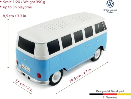 Miniatura 3 de BRISA Colección VW - Caja inalámbrica con altavoz Bluetooth portátil Volkswagen con batería recargable T1 autobús autocaravana