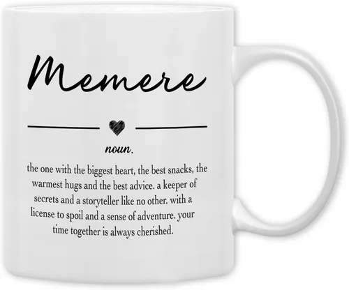 Miniatura 5 de QASHWEY Gigi Definition - Taza de café con texto en inglés "Grande", regalo de cumpleaños de la abuela y la madre, para nieta, nieto, taza