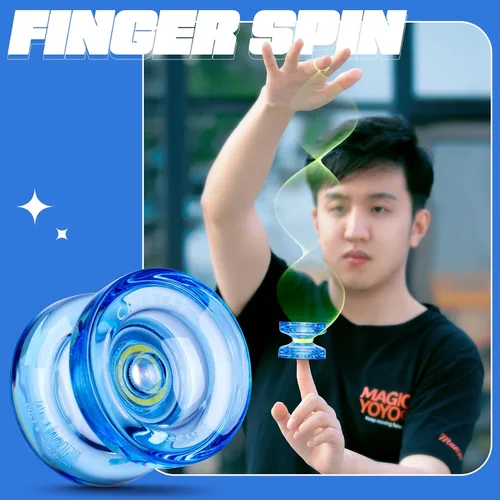 Miniatura 3 de MAGICYOYO Yo Yo de Cristal Profesional K2, Yoyo Responsivo para Niños de 8-12, Yo-yo de Plástico con Giro de Dedo para Trucos con Rodamiento No