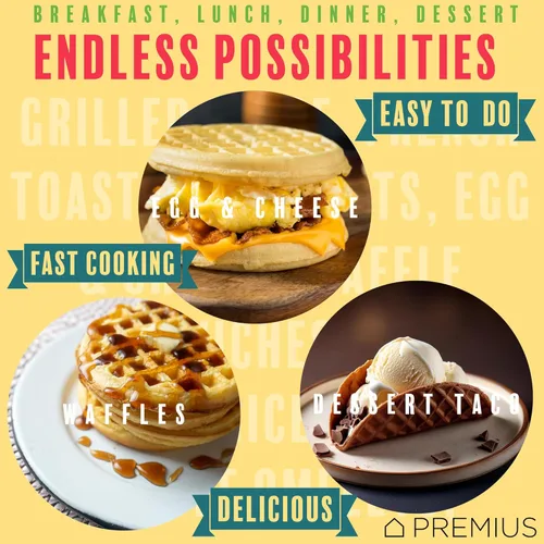 Miniatura 6 de Mini waflera antiadherente de cerámica, molde de 4 pulgadas, calor rápido para gofres crujientes, tostadas francesas, atún derretido, huevo y queso