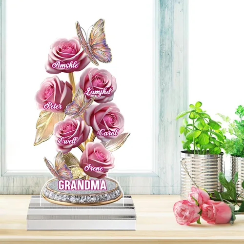 Miniatura 9 de Placa acrílica personalizada de narcisos con nombre del niño, cada rosa sostiene una pieza de tu corazón, letrero de mariposas y flores, placa plana