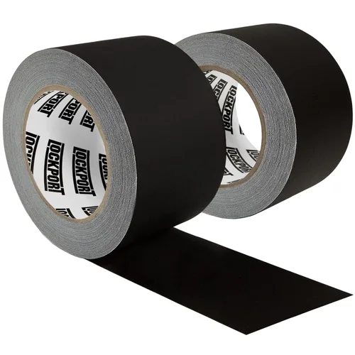 Lockport Cinta negra Gaffers de 3 pulgadas x 30 yardas, paquete de 2 cintas negras profesionales, sin residuos, resistente al agua, no reflectante,